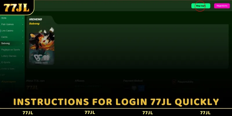 Instructions for login 77JL quickly